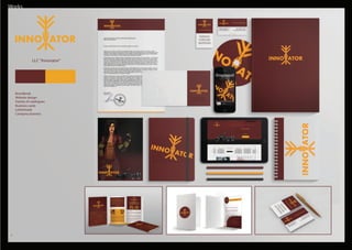 LLC “Innovator”
1
Brandbook
Website design
Variety of catalogues
Business cards
Letterheads
Company banners
 