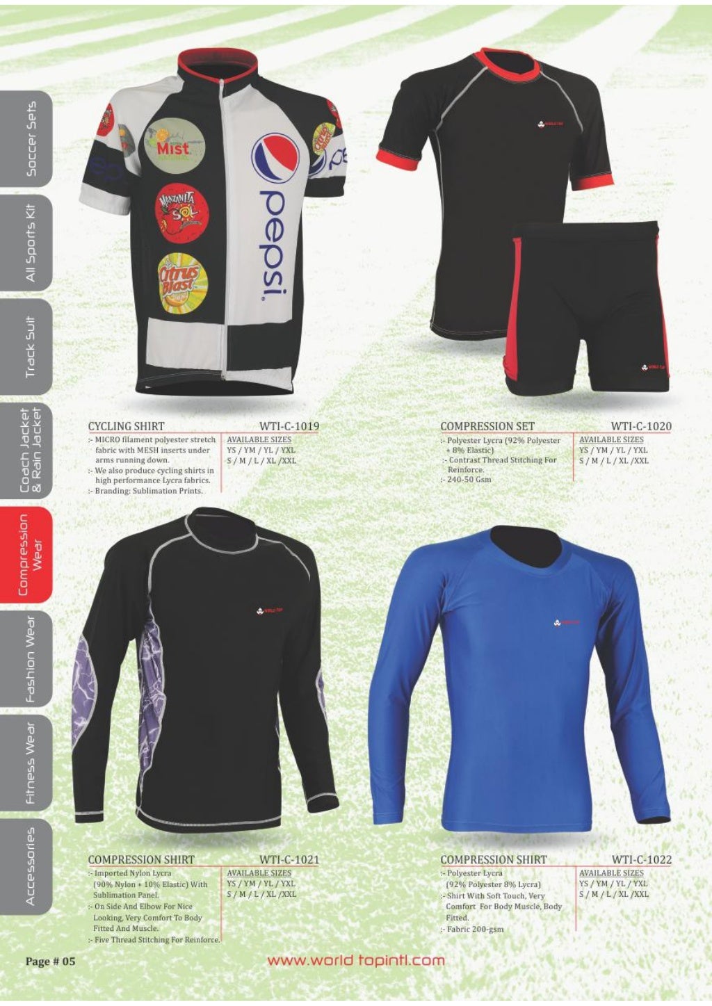 Sportswear catalogue