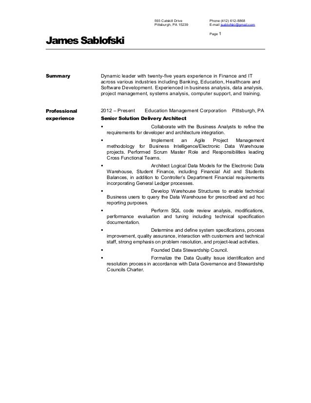 data warehouse resume