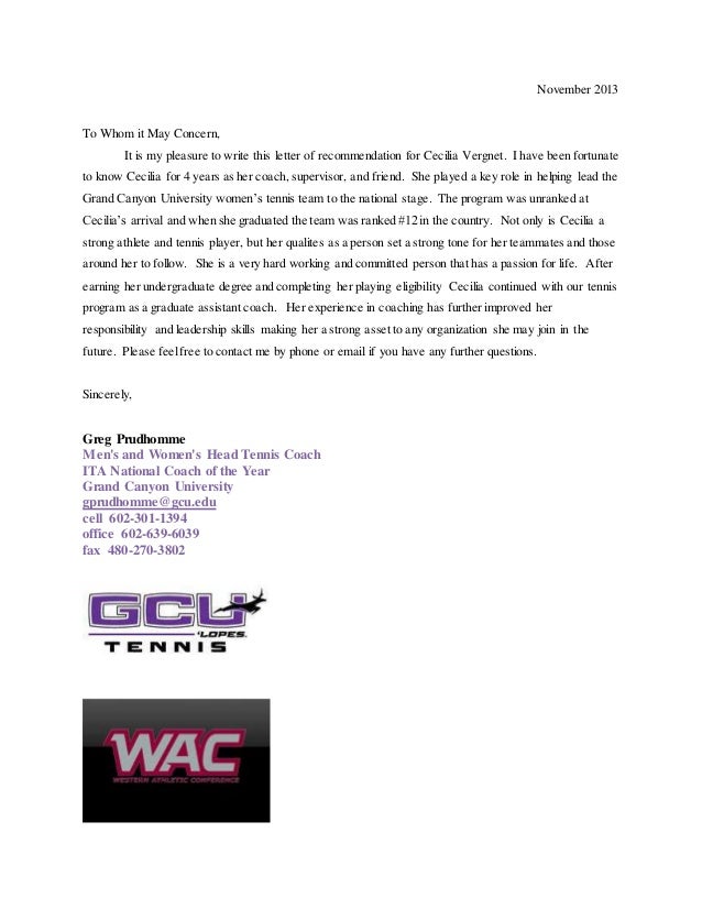 letter of recommendation cecilia letter of recommendation for sports player