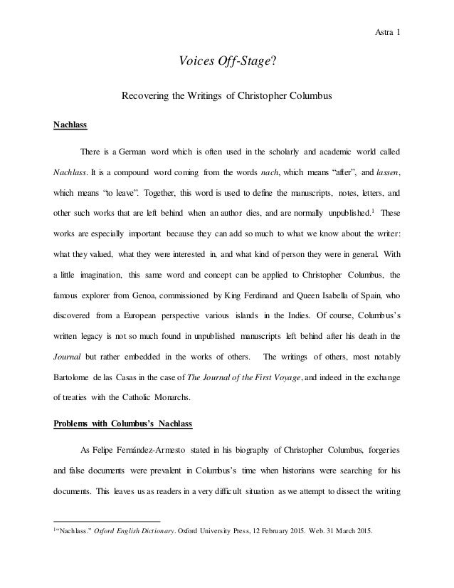 Short essay on christopher columbus