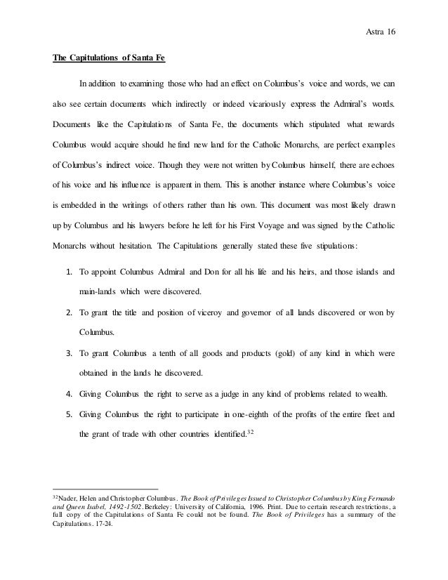 Narrative Essay Thesis Research Paper Essays also Short Essays In English Final Research Essay Columbuss Voice Science And Religion Essay