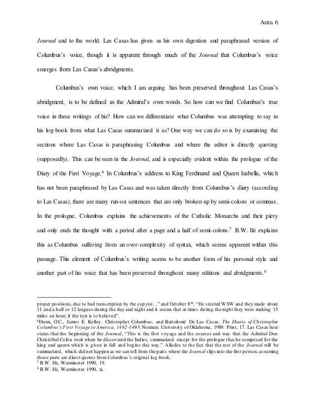 columbus essay