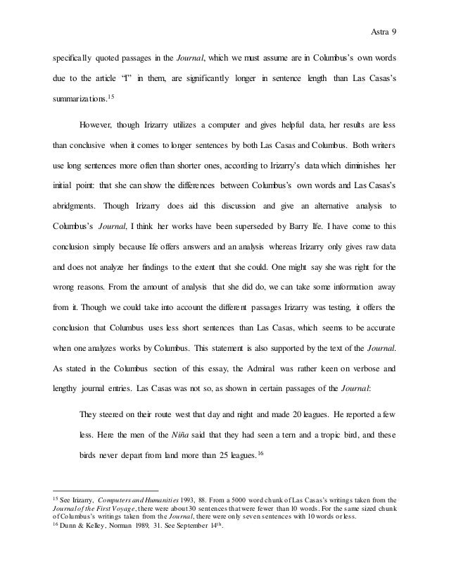 columbus essay