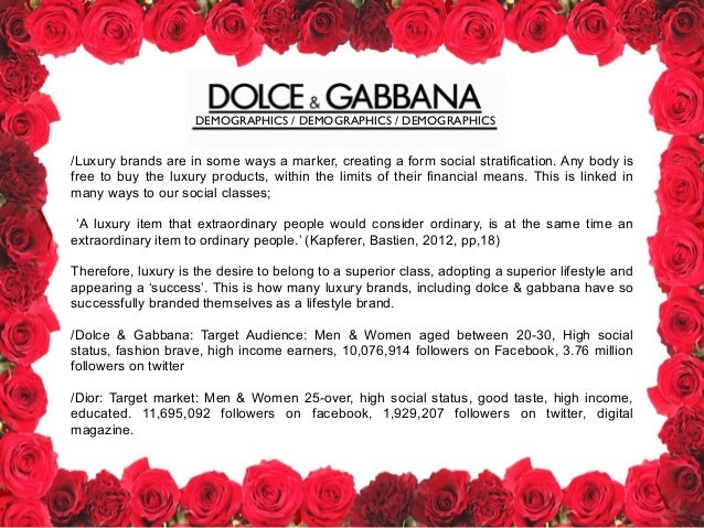 dolce and gabbana customer profile
