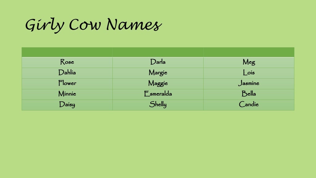 75 classic cow names