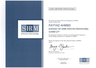 SHRM CP Certificate