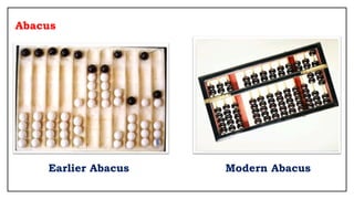 Abacus
Earlier Abacus Modern Abacus
 