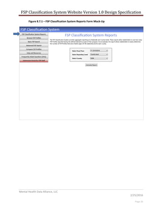 Deliverable #4 - Report of the Online Statewide FSP Classification ...