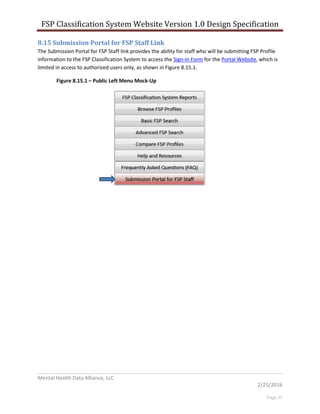 Deliverable #4 - Report of the Online Statewide FSP Classification ...