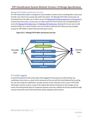 Deliverable #4 - Report of the Online Statewide FSP Classification ...