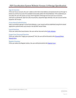 Deliverable #4 - Report of the Online Statewide FSP Classification ...