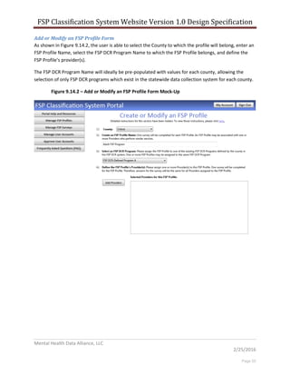 Deliverable #4 - Report of the Online Statewide FSP Classification ...