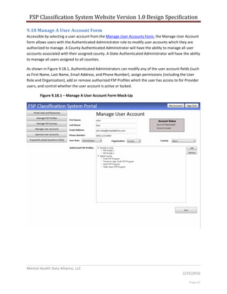Deliverable #4 - Report of the Online Statewide FSP Classification ...