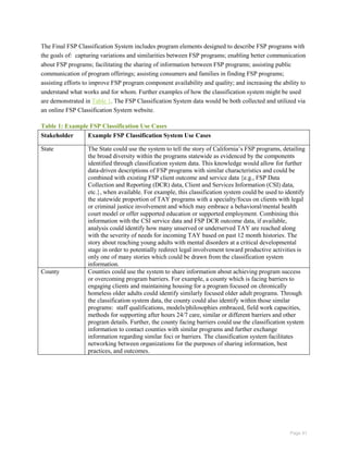 Deliverable #4 - Report of the Online Statewide FSP Classification ...
