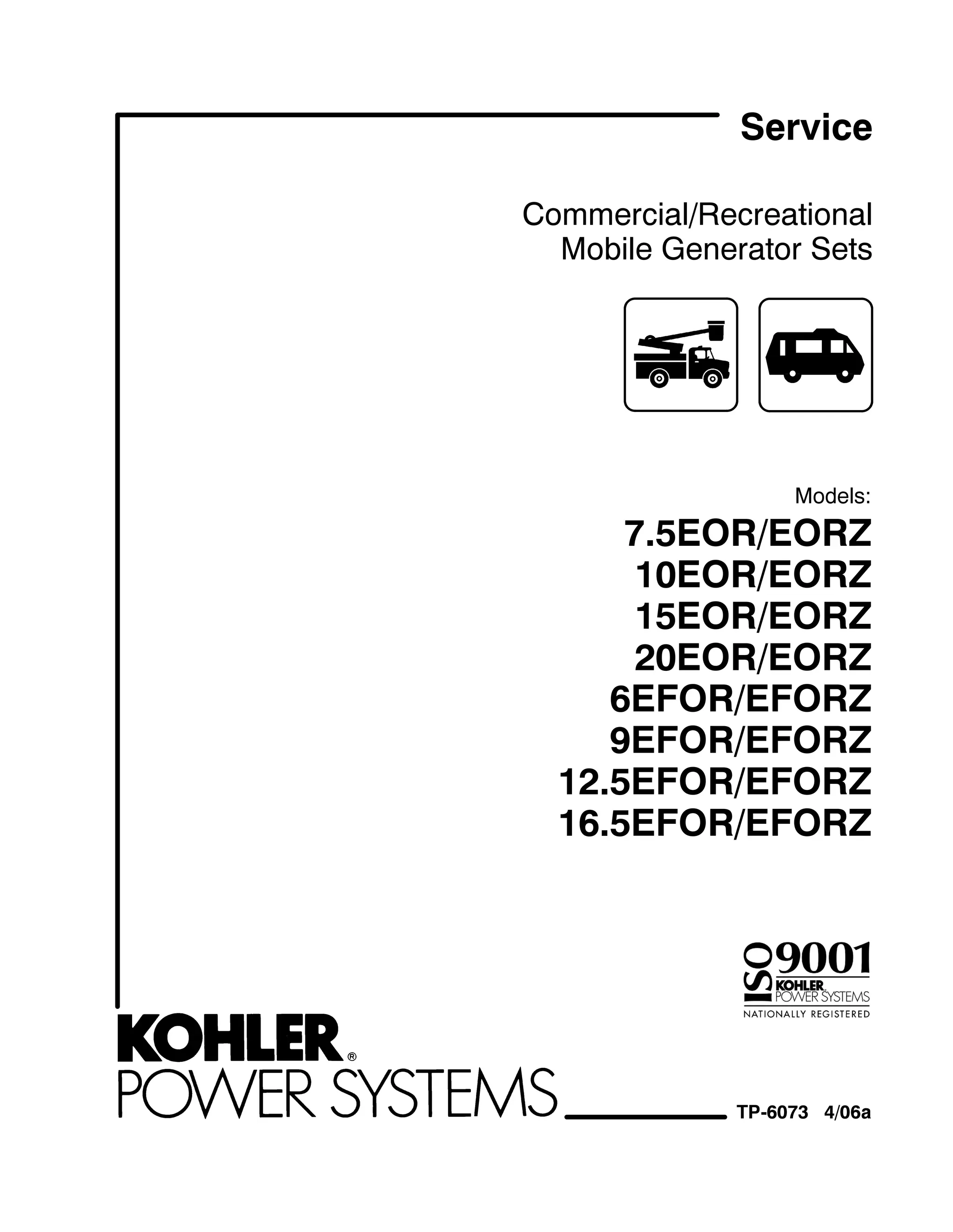 7.5kw generator service manual for kohler genset used in yachts and on telecom | PDF