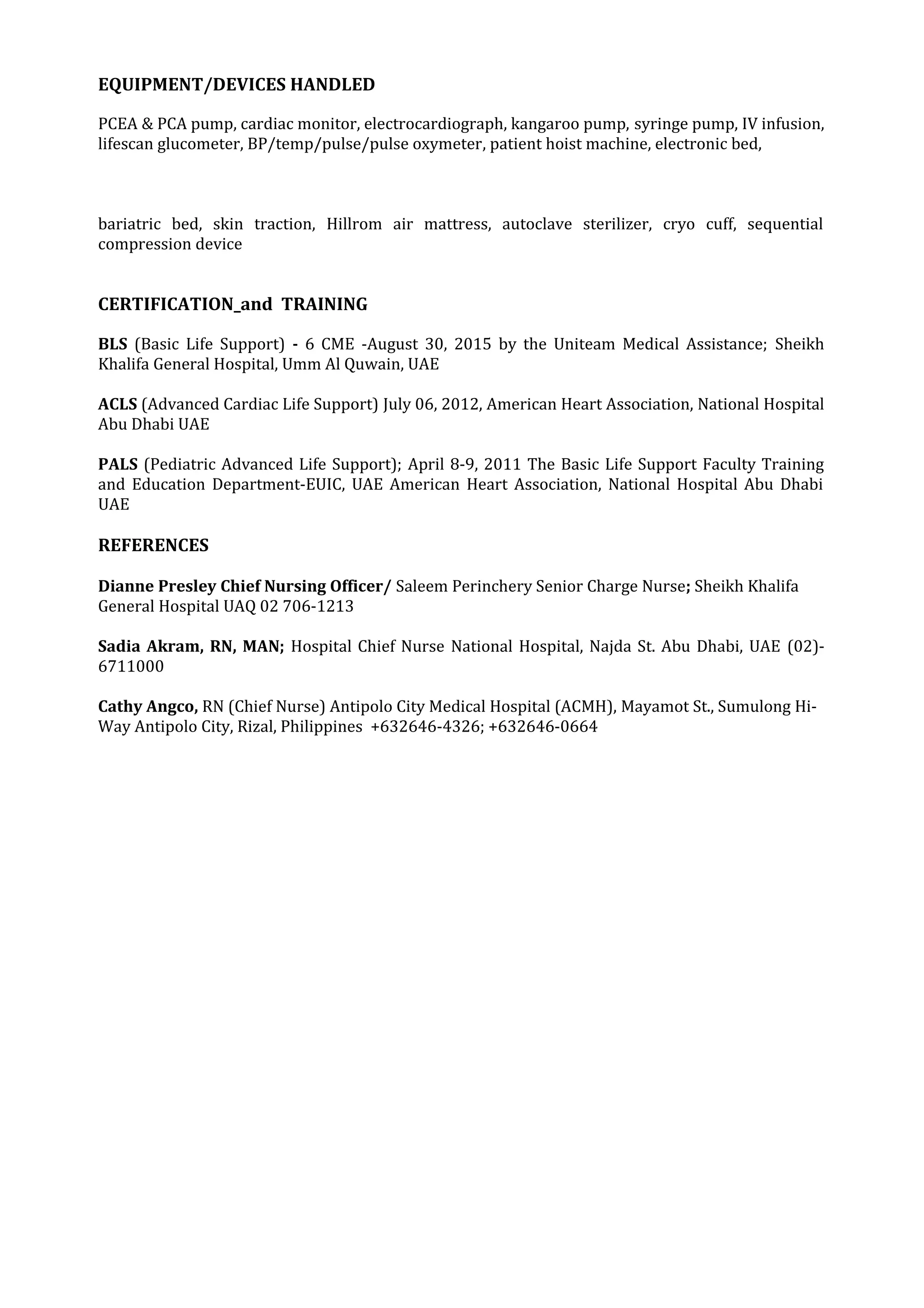 RN Joseph Atienza, HAAD, JCIA -TRAINED Comprehensive CV | DOC
