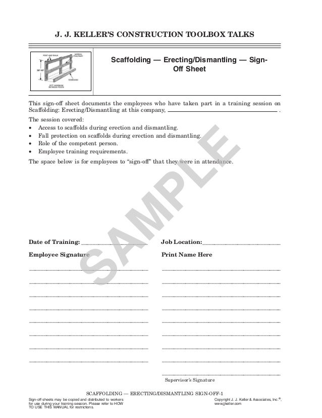 75 mscaffolding070109 employee training sign off sheet