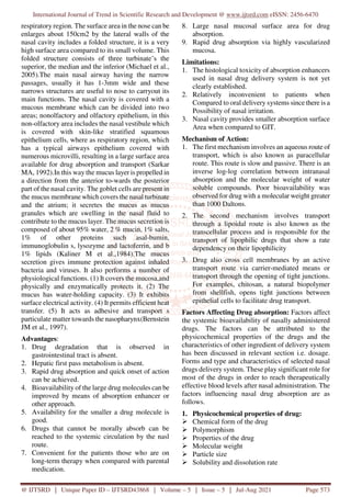 Nasal Drug Delivery System A Review | PDF