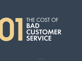 01
 THE COST OF
 BAD
 CUSTOMER
 SERVICE

     3
 