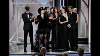 Amy Sherman-Palladino, creator of The Marvelous Mrs. Maisel, accepts the award
for Best Television Series Musical or Comedy. Paul Drinkwater/Courtesy of NBC
 