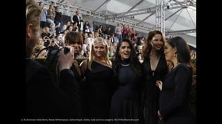 (L-R) Actresses Halle Berry, Reese Witherspoon, Salma Hayek, Ashley Judd and Eva Longoria. REUTERS/Mario Anzuoni
 