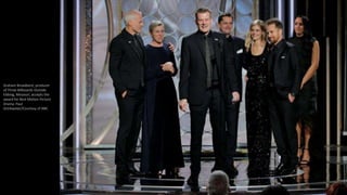 Graham Broadbent, producer
of Three Billboards Outside
Ebbing, Missouri, accepts the
award for Best Motion Picture
Drama. Paul
Drinkwater/Courtesy of NBC
 