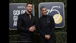 Chris Hemsworth and Taika Waititi. REUTERS/Mario Anzuoni
 