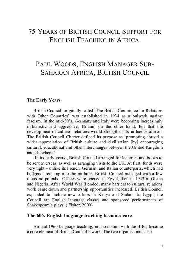 75 years of British Council support for English in africa