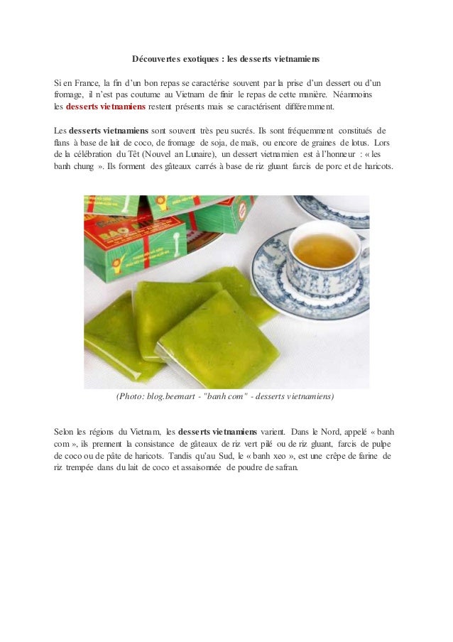 Decouvertes Exotiques Les Desserts Vietnamiens