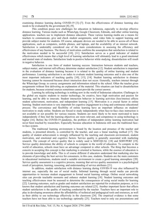 Factors antecedents of student learning satisfaction: evidence of ...