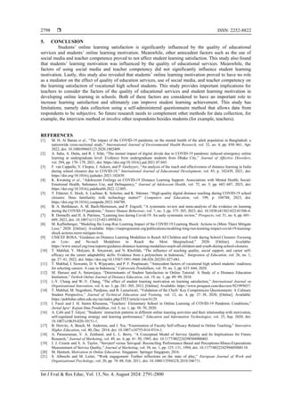 Factors antecedents of student learning satisfaction: evidence of ...