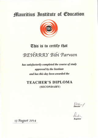 Teacher Diploma