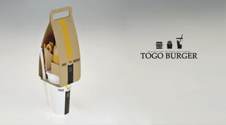 Innovative take-out burger meal package

TOGO BURGER

 