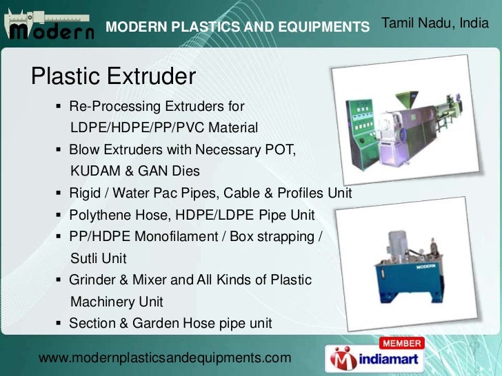 Modern Plastics & Equipments Tamil Nadu India