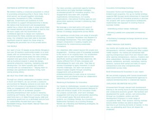 PARTNERS & SUPPORTING HANDS
We believe creating a conducive ecosystem is critical
to promoting entrepreneurship in Rural India. Over a
short period, we brought together individuals,
corporates, foundations & CSRs, multilateral
agencies, Government and academia to build
interventions to support entrepreneurship in Kerala.
We believe that Government and developmental
capital has a critical role to play in areas where there
are market failures and private capital is hard to find.
We work closely with the Government and
multilateral agencies to design and implement
interventions for these underserved sectors and
areas. Our initiatives have been able to leverage
significant external capital into these areas by
mitigating the perceived risk of the private sector.
THE PEOPLE
Our team of over 15 people across Kerala, Bengaluru
and over 50 mentors countrywide enable us to work
closely with our entrepreneurs. Our team comprises
of sectoral experts across areas like solar energy,
cleantech and agriculture, furniture, natural fibre as
well as functional experts in areas like design,
industrial production, branding, marketing and skill
development. Our team typically gets actively
involved with our entrepreneurs – helping them on
strategic and operational decisions, hiring, fund-
raising among others.
WE HELP YOU START AND GROW
Through our coming collaborative incubation centres
in Kochi and Pollachi, we can provide a conducive
environment for fledgling ventures to kick-start. We
are the front runners of accelerators in Kerala and
today our engagement with most entrepreneurs
usually starts with an accelerator program –
providing entrepreneurs with access to networks,
mentoring and funding. We are in process of having
seed-fund over a 10 ideas through equity, debt and
prototyping grants and run a dedicated venture fund
for sustainability-focused start-ups in Agro,
Renewable Energy, Rural Health, Natural Fibers and
Ethnic Furniture.
Our team provides customized capacity building
interventions and helps facilitate intelligent,
accelerated growth for innovative projects. Our
engagements have been with corporate
organizations, entrepreneurs, civil society
organizations, international funding agencies and
government agencies involved in enhancing high-
impact ideas.
We leverage a core team and a rich panel of
advisors, mentors and practitioners within the
context of strategic assignments across INDIA.
Our operations include three core areas of strength:
Consulting, Innovation Facilitation and Research &
Knowledge Development. They work together as
integral components in building insights and
perspectives for implementing sustainable
innovations.
Our objectives often extend beyond the project and
engagement – building a pool of knowledge available
to the sector on an ongoing basis. Our acceleration
program and our open knowledge sessions are
specifically working towards these objectives. We
employ different form of tools, processes and
methodologies for each core area. They help us
develop knowledge to apply innovation in result-
oriented challenges. Our team has access to
research-based insights through consulting
engagements and acceleration of
projects/enterprises to scale using an innovation
process; which are shared across our collaborative
networking and workshops.
Mentoring & Facilitation for Innovation
Our hands-on methodology, consists of a specialized
set of tools, frameworks and processes designed to
scale and enhance impact of an innovative model.
Our projects include both, short-term strategic
engagement and long-term partnerships depending
on the project goals. We work along with our
projects, as a Strategy Partner, As a Government
Relationship Facilitator, As a Funding Strategy
Partner, As a Branding and Marketing strategists, As
an Innovation Mentor
Innovation & Knowledge Exchange
Innovation Anchor and Knowledge Partner for
breakthrough programs. Our go-to-market strategy
supports R&D focused social enterprises to maximize
impact and profit for innovative products or services.
Our projects with some organizations strategically
implemented new approach to existing financial
business models.
•Identifying product design challenges
•Building scalable and sustainable entrepreneur
model
•Facilitating knowledge exchange beneficial across
an ecosystem
LEARN THROUGH OUR EVENTS
Our events are a great way of meeting like-minded
entrepreneurs, mentors, investors and other subject-
matter experts. Our events and workshops help
aspiring entrepreneurs learn from and network with
other aspiring entrepreneurs, mentors, investors and
other stakeholders. We design and organize design
awards, exhibitions, seminars, workshops, training
sessions, sectoral boot camps and talks to inspire
entrepreneurs and other entrepreneurship
stakeholders across India.
Build Entrepreneurial Ecosystem in your region
We are actively engaging with Central Government
State Governments and developmental agencies to
catalyze entrepreneurship in underserved regions.
LIVELIHOOD INCUBATION FACILITIES
Empowerment through relevant skill development
training is the driving force of continual employment
and consecutive economic growth. We facilitate skill
development for youth, women, and communities
through our Incubation centers and Skill
Development Programs in a wide range of
occupational fields. Their dynamic training modules
ensure skilled workers are able to adjust their
learning to suit evolving demands of market. In this
way, our graduating work force will always be
employed.
 