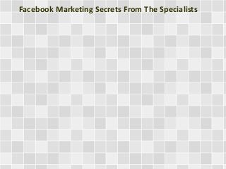 Facebook Marketing Secrets From The Specialists
 