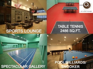 Sports Complex Lounge
POOL/BILLIARDS/
SNOOKER