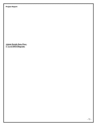 Project Report
Admin Details Data Flow:
1st
Level DFD Diagram:
- 72 -
 