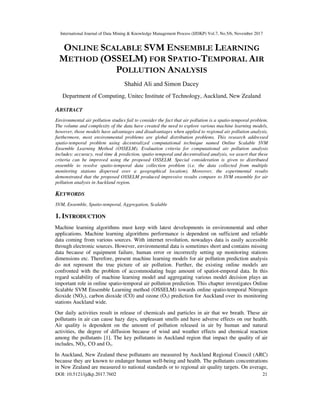 ONLINE SCALABLE SVM ENSEMBLE LEARNING METHOD (OSSELM) FOR SPATIO ...