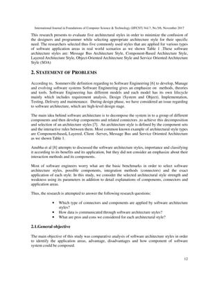 A COMPARATIVE ANALYSIS ON SOFTWARE ARCHITECTURE STYLES | PDF