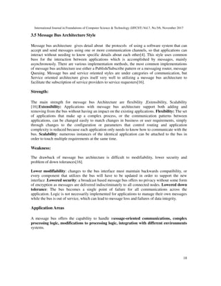A COMPARATIVE ANALYSIS ON SOFTWARE ARCHITECTURE STYLES | PDF