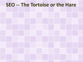 SEO -- The Tortoise or the Hare
 