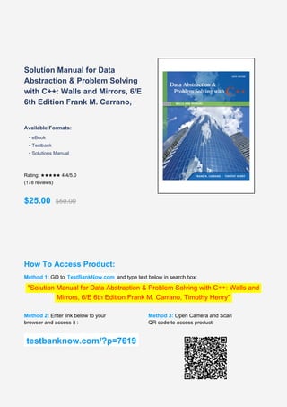 Comprehensive Guide to Data Abstraction & Problem Solving with C++ ...