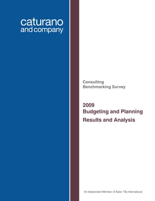 Consulting
Benchmarking Survey
2009
Budgeting and Planning
Results and Analysis
 