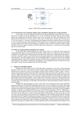 Electroencephalogram denoising using discrete wavelet transform and ...