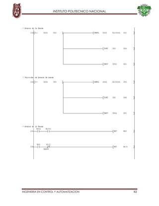 INSTITUTO POLITECNICO NACIONAL
INGENIERIA EN CONTROL Y AUTOMATIZACION 82
 