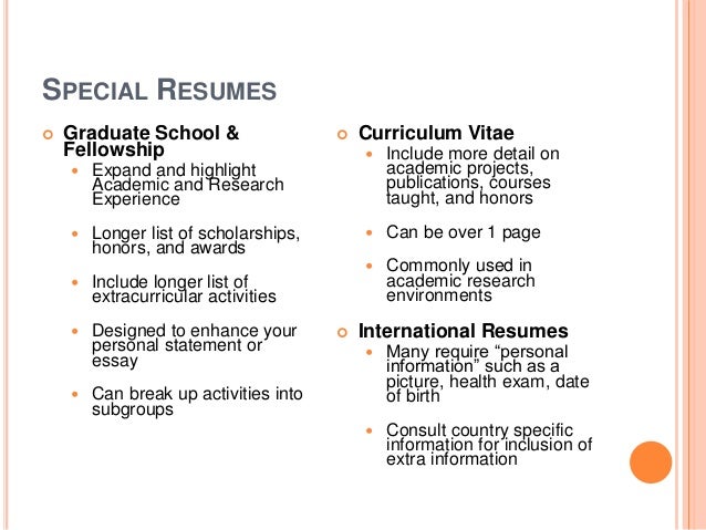 international resumes