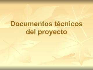 Documentos técnicos del proyecto 