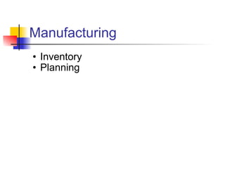 Manufacturing Inventory Planning 